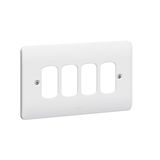 Synergy Grid 2 Gang 4 Module Front Plate White