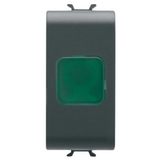 SINGLE INDICATOR LAMP - GREEN - 1 MODULE - SATIN BLACK - CHORUSMART