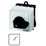 On switches, T0, 20 A, service distribution board mounting, 1 contact unit(s), Contacts: 1, Spring-return in position 1, 45 °, momentary, With spring-