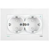 Karre Clean White Child Protected Double Earth Socket