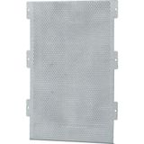 Microperforated mounting plate for 4-row flush-mounting (hollow-wall) compact distribution boards