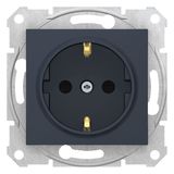 Sedna - single socket outlet, side earth - 16A screwl shutt, without frame gr