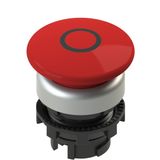 Illuminated red mushroom button with marking E2 1PL2F349L1