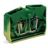 2-conductor center terminal block without push-buttons 1-pole green-ye