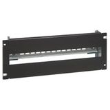 DIN profile rail with front panel 24 modules black ral 9005