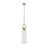 Clear Glass  Black Cord  Brass Gold Metal   LED E27 1x12 Watt 230 Volt   IP20 Bulb Excluded  D: 15.5 H1: 53 H2: 255 cm Adjustable Height