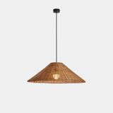 Pendant Caribe ø600 E27 40W Black Natural rattan