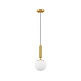 Brass Gold Metal  Opal Glass  LED E27 1x12 Watt 230 Volt   IP20 Bulb Excluded  D: 15 H: 185 cm Adjustable height