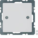 Blind plug centre plate, screw-on, Q.1/Q.3, p. white velvety