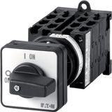 Step switches, T0, 20 A, rear mounting, 6 contact unit(s), Contacts: 12, 45 °, maintained, With 0 (Off) position, 0-3, Design number 8481