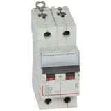 DX³6000 10kA high inlet and low outlet 2P screw circuit breaker 230V~ to 400V~ - 63A - curve C - 2 modules