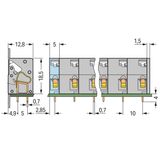 PCB terminal block push-button 2.5 mm² gray