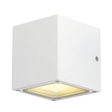 SITRA CUBE wall lamp, GX53, max. 2x9W, aluminium, white