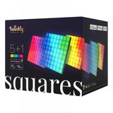 1 Square Master + 5 Squares Slaves Blocks, 64 RGB Pixels, 16x16 cm, Black, BT+WiFi, Gen II, IP20. Adapter included, Plug F