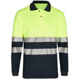 Arc-fault-tested polo shirt Bicolour yellow/blue, APC 1, size: 4XL