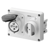FIXED INTERLOCKED HORIZONTAL SOCKET-OUTLET - WITHOUT BOTTOM - WITHOUT FUSE-HOLDER BASE - 3P+N+E 16A 480-500V - 50/60HZ 7H - IP44