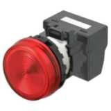 M22N Indicator, Plastic flat, Red, Red, 24 V, push-in terminal