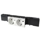 Socket Mosaic -2x2P+E -instal on trunking -automatic term + cable grip -standard