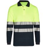 Arc-fault-tested polo shirt Bicolour - yellow/blue, APC 1, size: XL