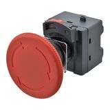 Emergency stop switch, Push-In, non-illuminated, 60 mm dia, push-lock/