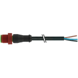 M12 male 0° C-cod. with cable PUR 3x0.75 bk UL/CSA 1m