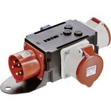 MIXO power distributor 400V 1 CEE plug 32A 1 CEE socket 16A + 1x -32A 1 protective contact socket 250V 3 G fuses 10A, IP 44