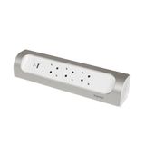 MOES COR ANGLE SCH 3X2P+E USB A+C WITHOUT CABLE ALUMINIUM WHITE PAINTED