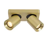 Lucide NIGEL - Ceiling spotlight - LED Dim to warm - GU10 - 2x5W 2200K/3000K - Matt Gold / Brass