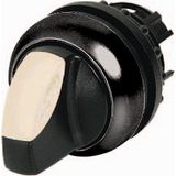 Illuminated selector switch actuator, RMQ-Titan, With thumb-grip, maintained, 2 positions (V position), White, Bezel: black