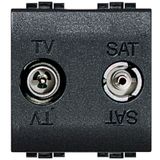 LL - Star TV-SAT socket demix 2M black