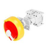 ROTARY CONTROL SWITCH - FOR DISTRIBUTION BOARD - COMMAND - RED PADLOCKABLE  KNOB - 4P 3M EN50022 16A - IP65