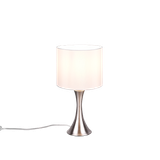 Sabia table lamp 37 cm E27 brushed steel/white