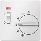 Centre plate for thermostat, pivoted, setting knob, Q.1/Q.3, p. white 