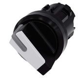 Selector switch, illuminable, 22 mm, round, plastic, white, selector switch, short, 3SU1002-2BF60-0AA0-Z Y12