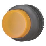 Illuminated pushbutton actuator, RMQ-Titan, high, maintained, orange, Blank, Bezel: black