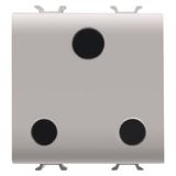 INDIAN/SOUTH AFRICAN STANDARD SOCKET-OUTLET 250V ac - 2P+E 16A - 2 MODULES - NATURAL SATIN BEIGE - CHORUSMART