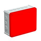 T 250 RO-LGR  Branch square box, with inputs, red lid, 240x190x95, grey/red Polypropylene, glass fiber reinforced