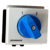 Changeover switch f. DIN-rail, w/o. 0 pos, 1 pole, 20A, 1-2