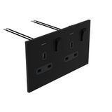 Art d'Arnould - 2 gang BS socket 13A-250V double pole switch with power indicator Epure - Matt Black