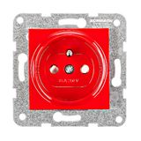 Pin socket outlet with safety shutter, cage clamps, red