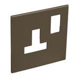 Arteor™ - British standard plate for switched sockets 1 gang - Dark Bronze