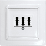 3-socket TAE cover for E-Design55 frames, polar white mat