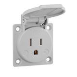 Built-in socket outlet, USA / Canada standards, grey, 125 V/15 A