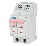 Miniature circuit breaker (MCB) with plug-in terminal, 2 A, 2p, characteristic: C