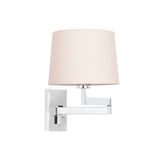 ARTIS ARTICULATED CHROME WALL LAMP BEIGE LAMPSHADE