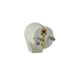 Angled plug 2P+earth white with label