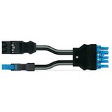 pre-assembled Y-cable B2ca 2 x plug/socket black/blue