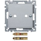 Central plate with high-end speaker connector, aluminum, System M