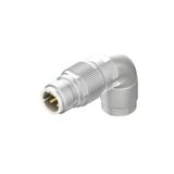 Round plug (field customisable), pin, 90&deg;, Crimp connection, M12, 