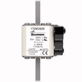 Fuse-link, high speed, 50 A, AC 690 V, compact size 1, 45 x 59 x 110 mm, aR, IEC, UL, single indicator